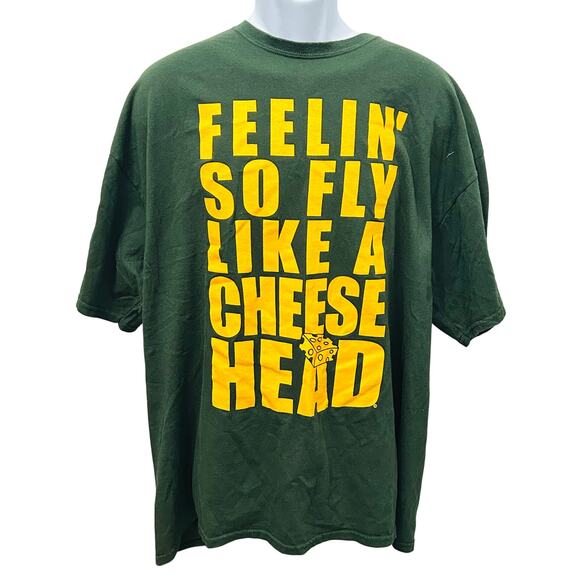 Green Bay Packers Feelin So Fly Like a Cheesehead Shirt Size 2XL Tee - Picture 1 of 3